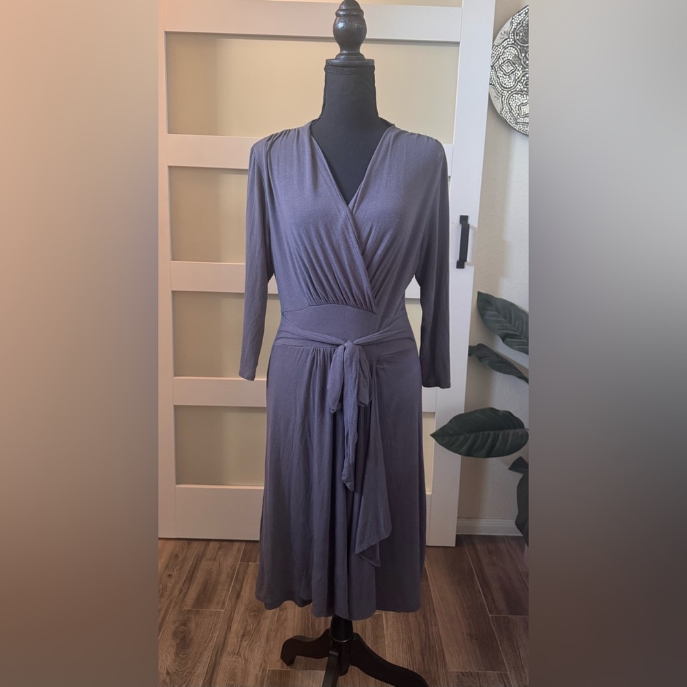 Elegant Gray Wrap Dress